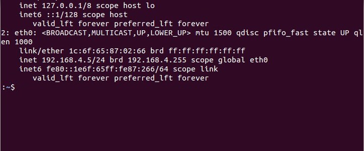 εκτελέστε την εντολή ip addr