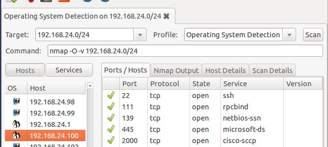 Χρήση Nmap