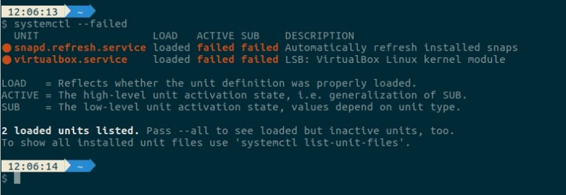 Services που ενώ φορτώθηκαν απέτυχαν να ξεκινήσουν.