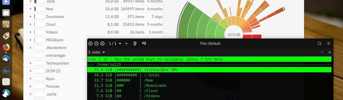 Μέγεθος φακέλων αρχείων στον Δίσκο Linux