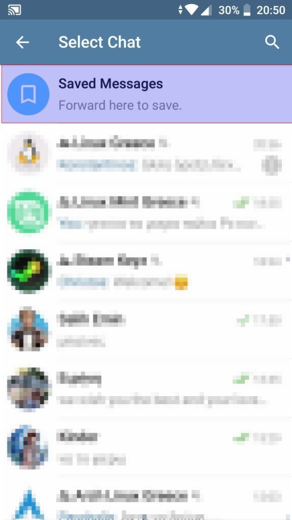 Πρόχειρο Telegram Saved Messages