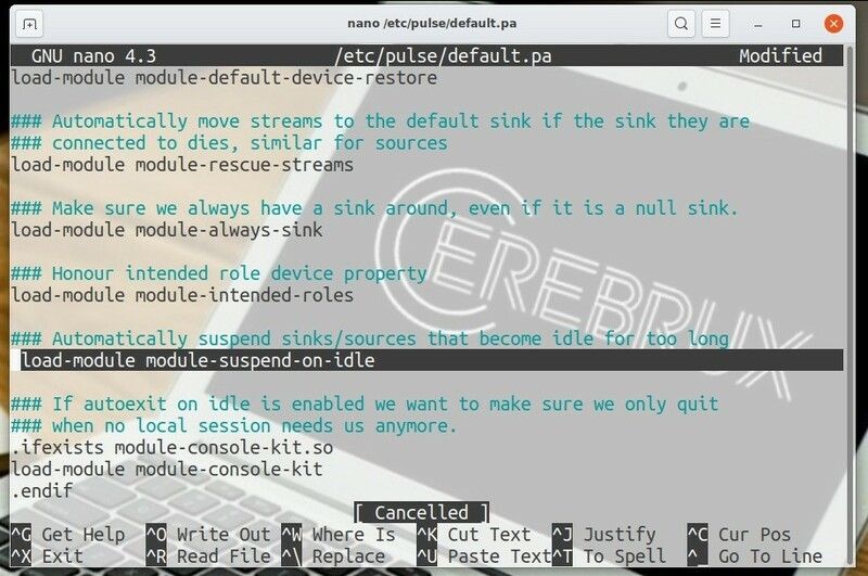 Διορθώστε τον ενοχλητικό ήχο στο Linux, αναζητούμε το load-module module-suspend-on-idle