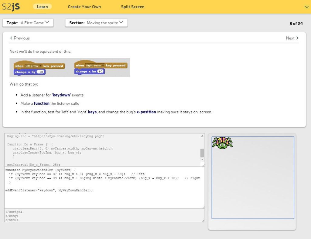 Εφαρμογές προγραμματισμού υπολογιστών για παιδιά - S2JS