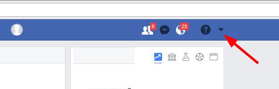 Κλικ στο βελάκι για να εμφανιστεί το μενού
