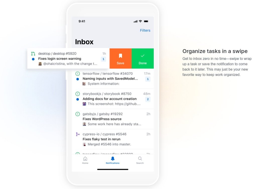 Οι ειδοποιήσεις του GitHub εμφανίζονται στα εισερχόμενα