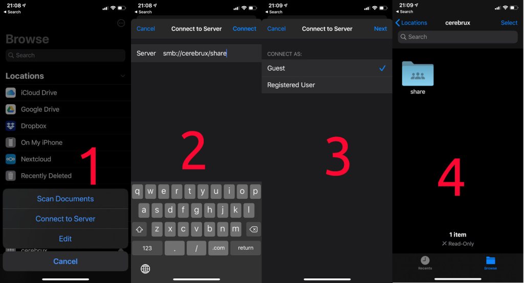 Σύνδεση σε κοινόχρηστο φάκελο με iphone