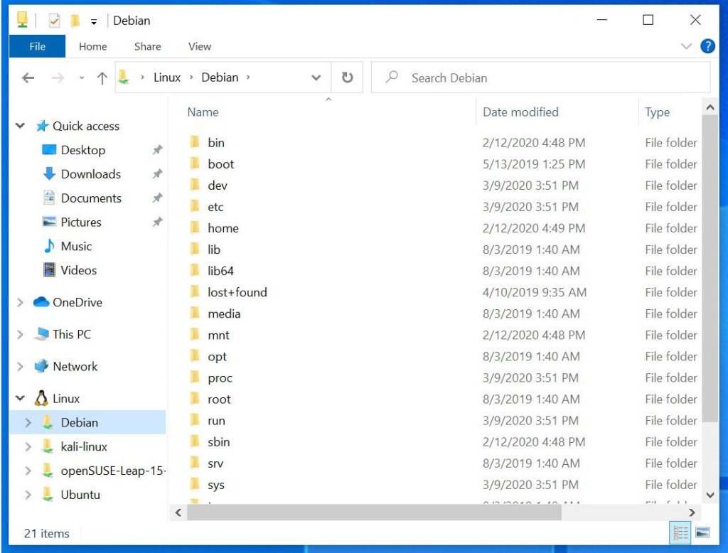 ενσωμάτωση του Linux File Explorer