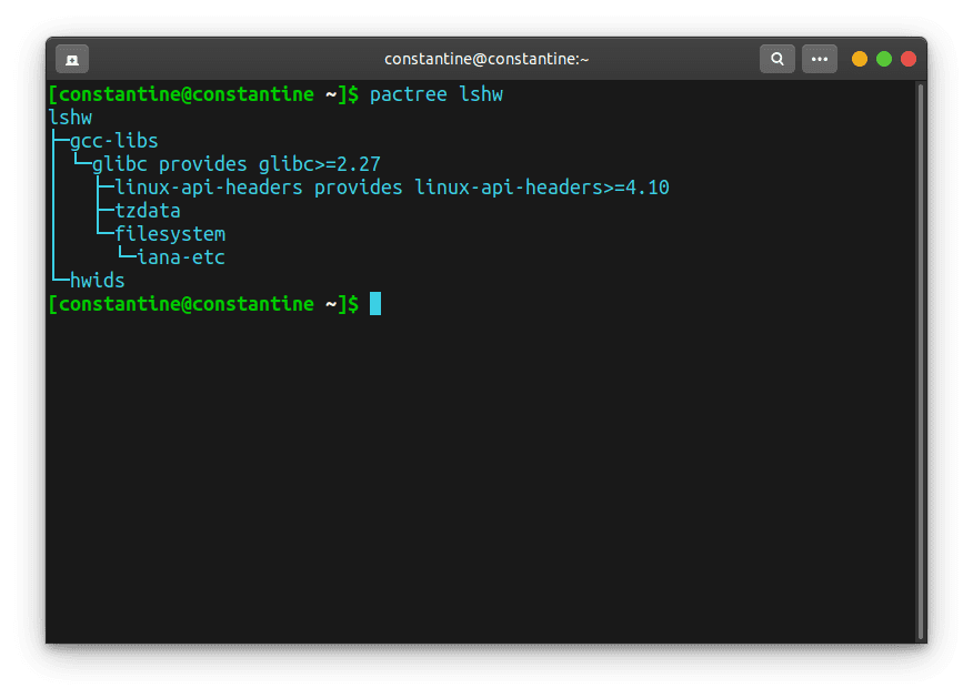 θέλουμε να δούμε ποιες εξαρτήσεις φέρει το lshw