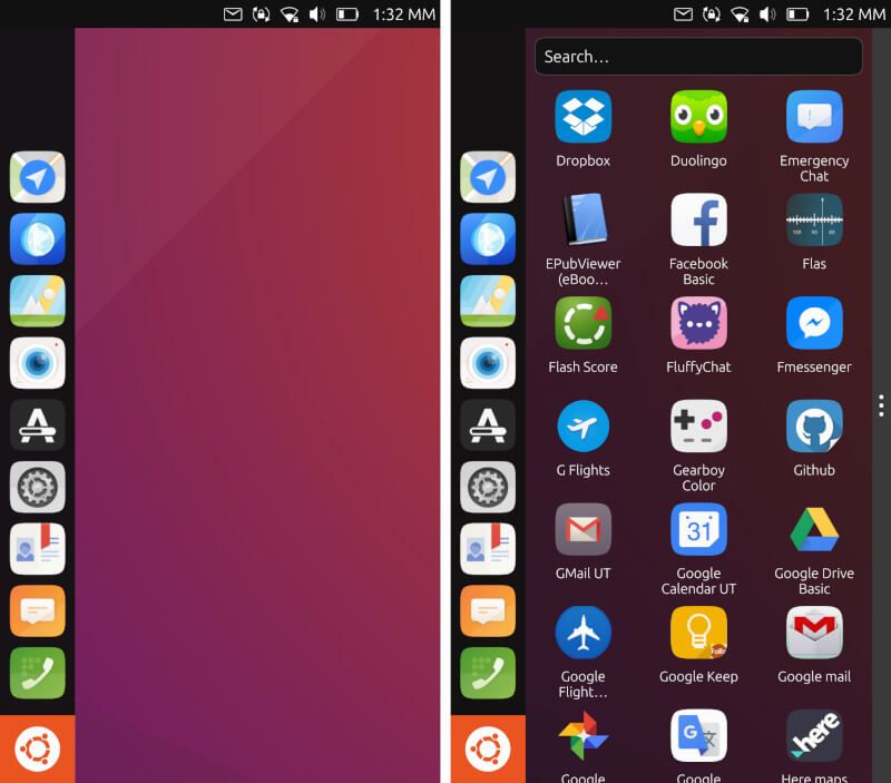 συρτάρι των εφαρμογών που έχουμε ήδη εγκαταστήσει