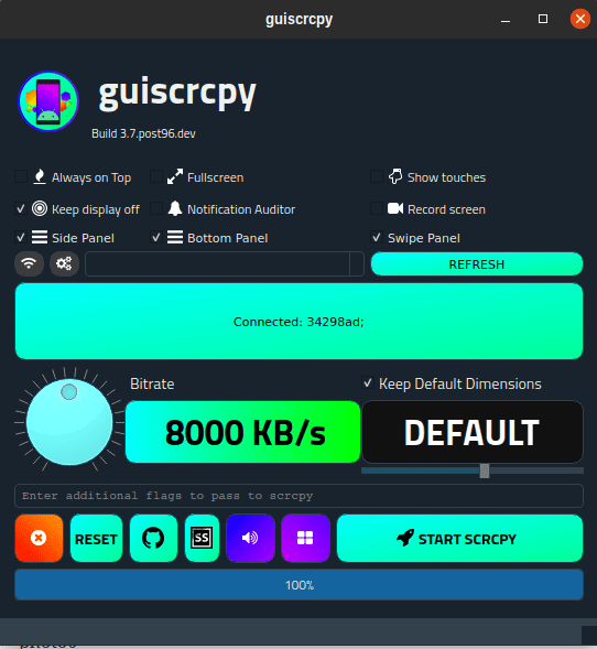 σας δείχνει την συνδεδεμένη συσκευή
