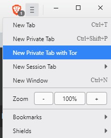 καρτέλα Tor του Brave