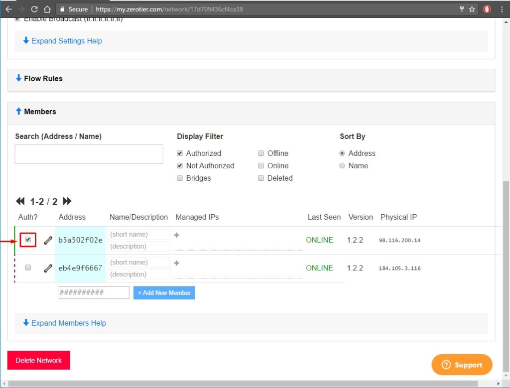 zerotier enable auth