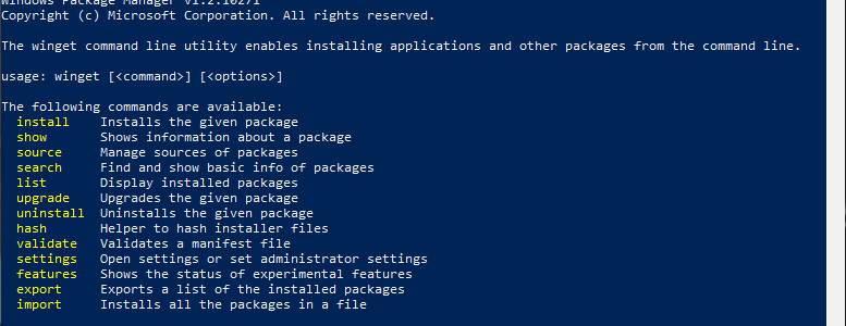 Winget Windows Package Manager version