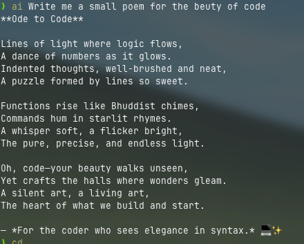 ai Write me a small poem for the beauty of code